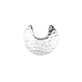 33mm Rodium Plated Brass U Shaped Textured Connector