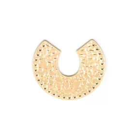 35mm Gold Plated Brass Multi-hole U Textured Connector