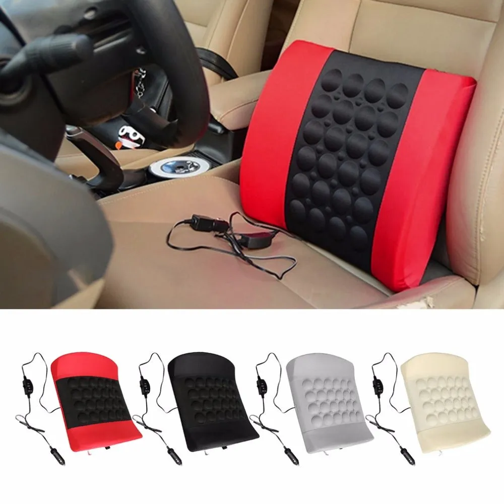 4 Colors Electric Massage Car Seat Soft Sponge Waist Support Pillow Bone Stimulate the Circulation of Blood Cushion Car Styling