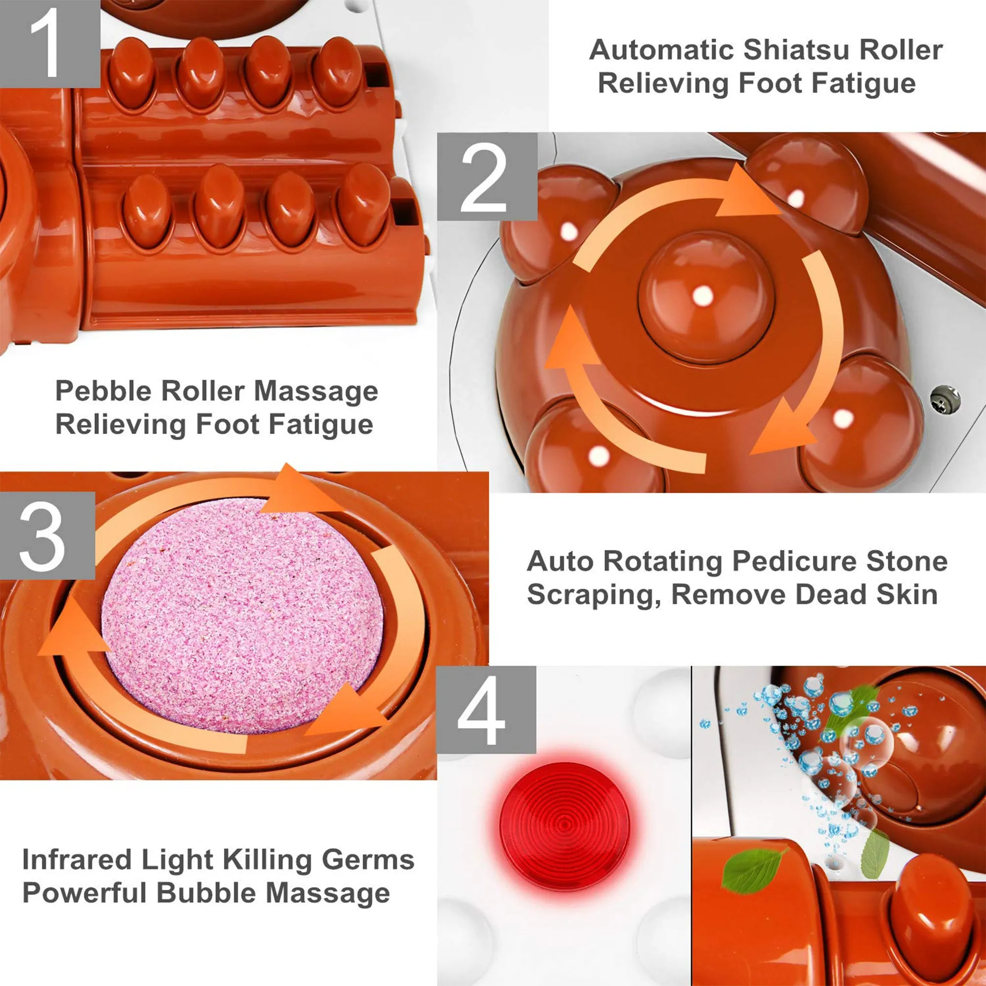 ACEVIVI Multi Mode Home Heated Massaging Foot Spa Bath with Maize Roller (Used)