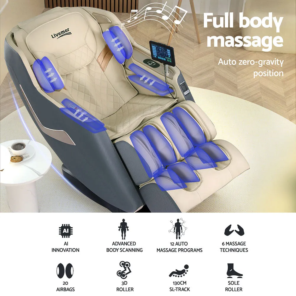 Advanced 3D Electric Massage Chair Recliner, Bluetooth, Livemor