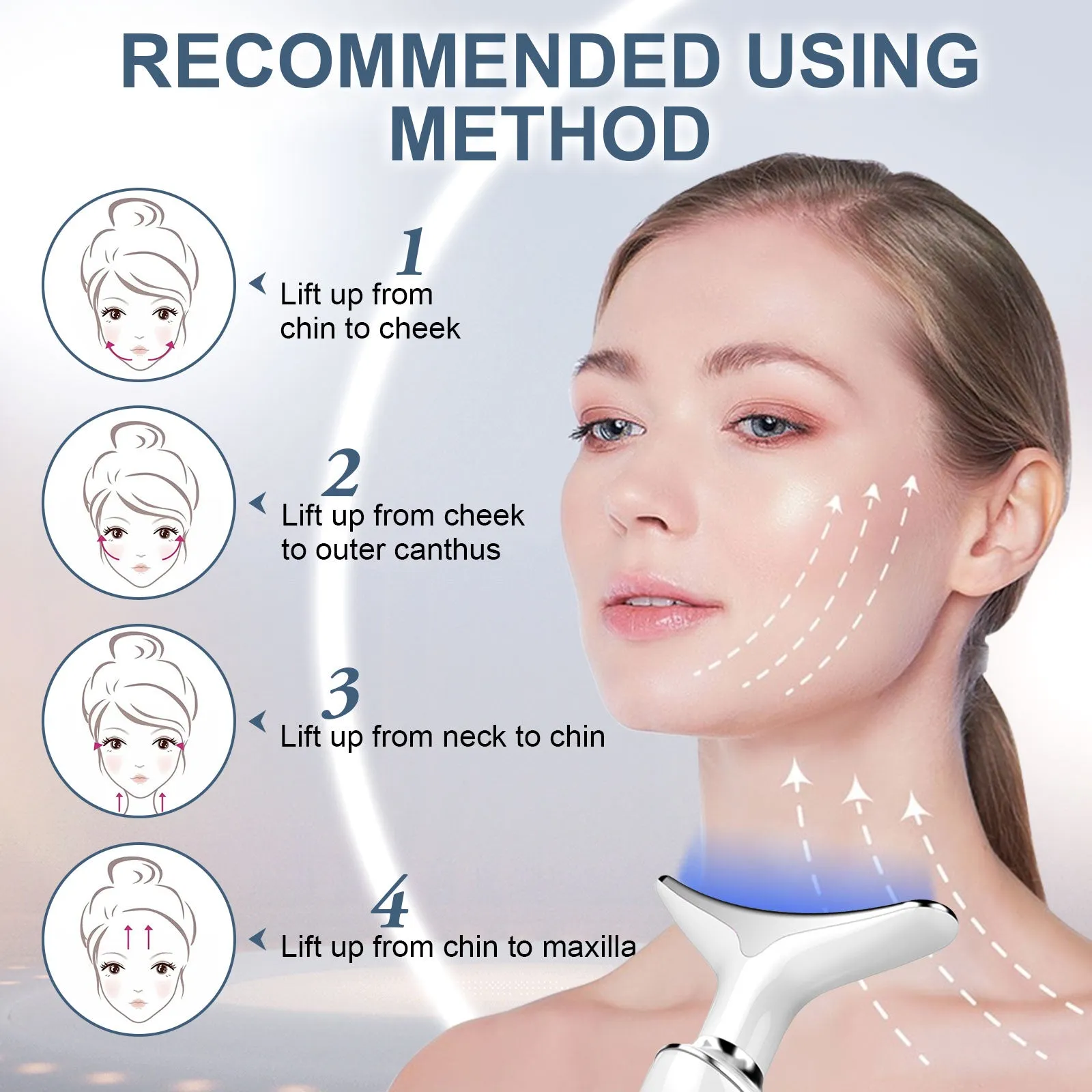 Aliver Neck Face Beauty Device, Skin Care Facial Massager, 3 in 1 Portable Face Massager for Skin Care, Face Sculpting Tool，Mother's Day Gift