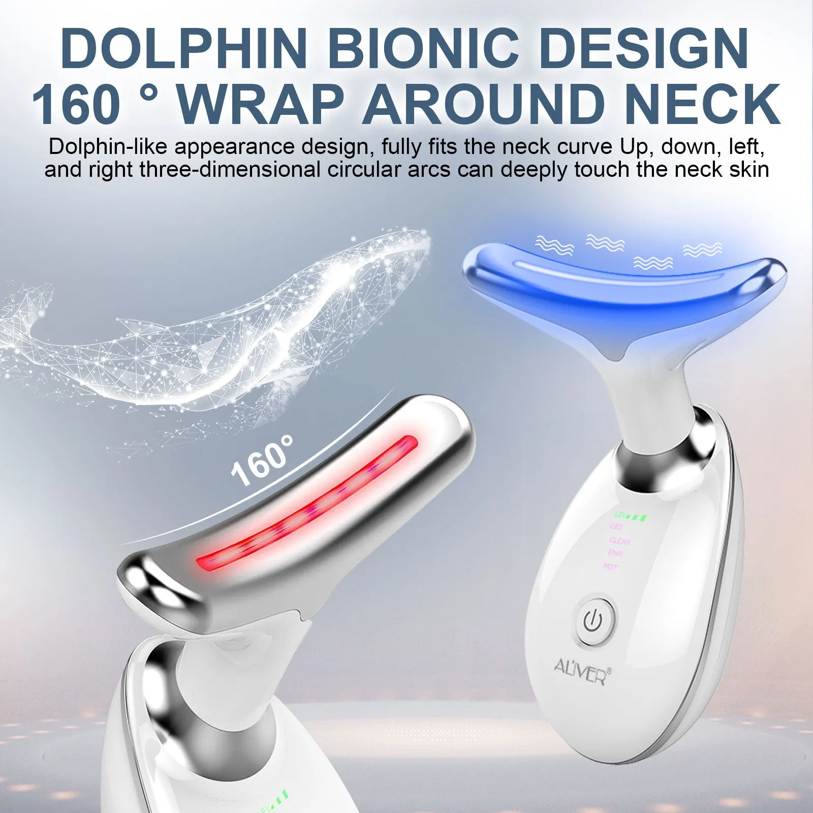 Aliver Neck Face Beauty Device, Skin Care Facial Massager, 3 in 1 Portable Face Massager for Skin Care, Face Sculpting Tool，Mother's Day Gift