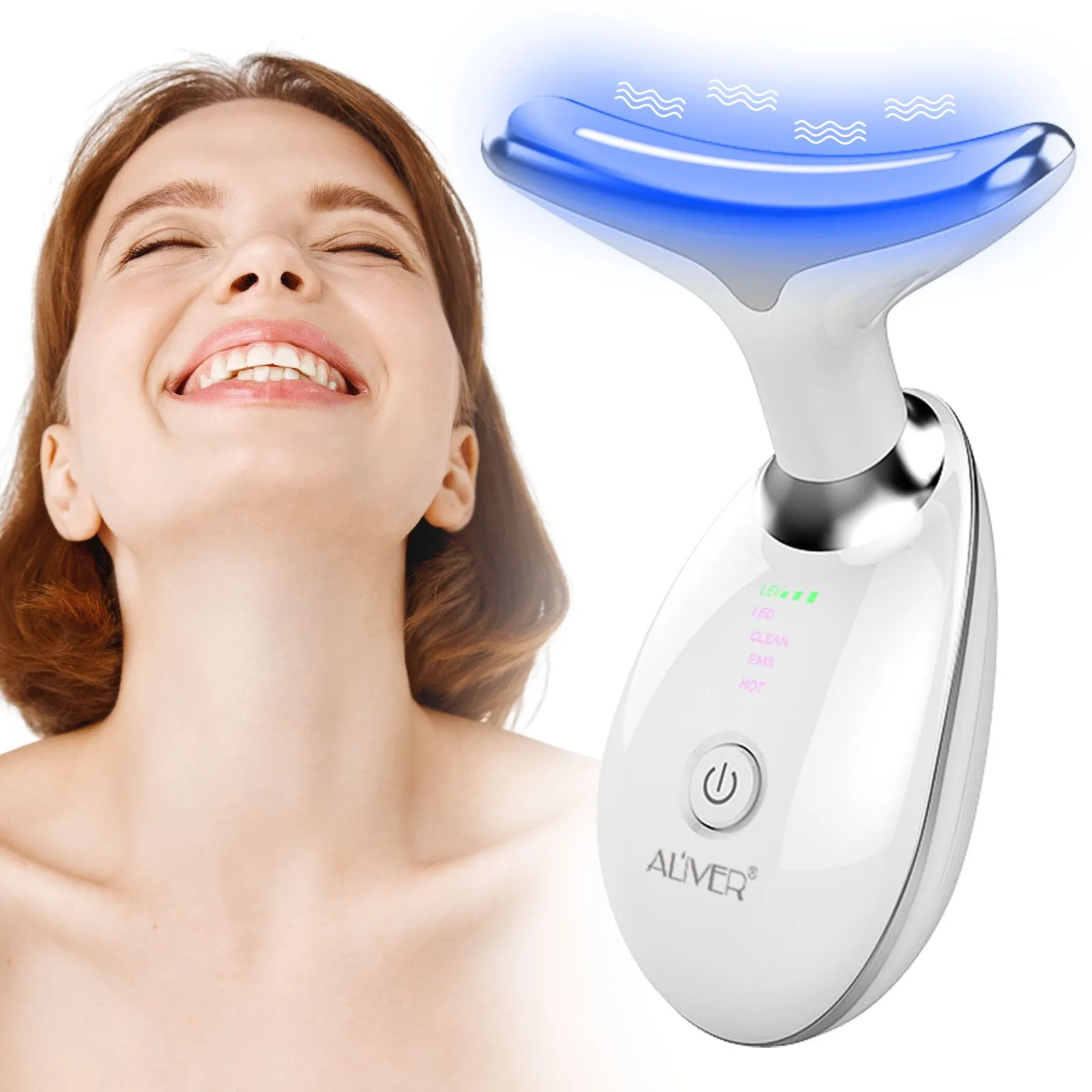 Aliver Neck Face Beauty Device, Skin Care Facial Massager, 3 in 1 Portable Face Massager for Skin Care, Face Sculpting Tool，Mother's Day Gift