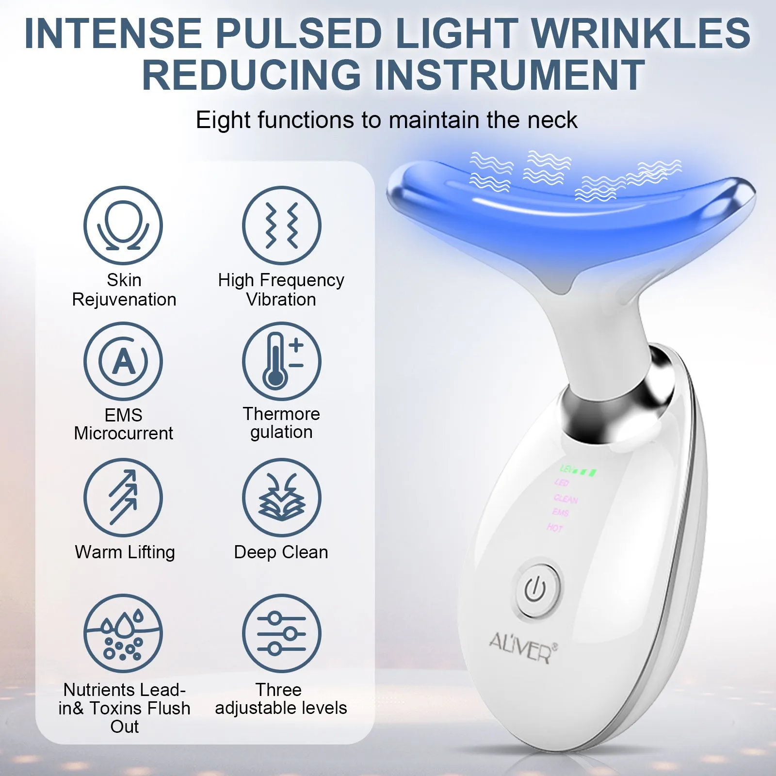 Aliver Neck Face Beauty Device, Skin Care Facial Massager, 3 in 1 Portable Face Massager for Skin Care, Face Sculpting Tool，Mother's Day Gift