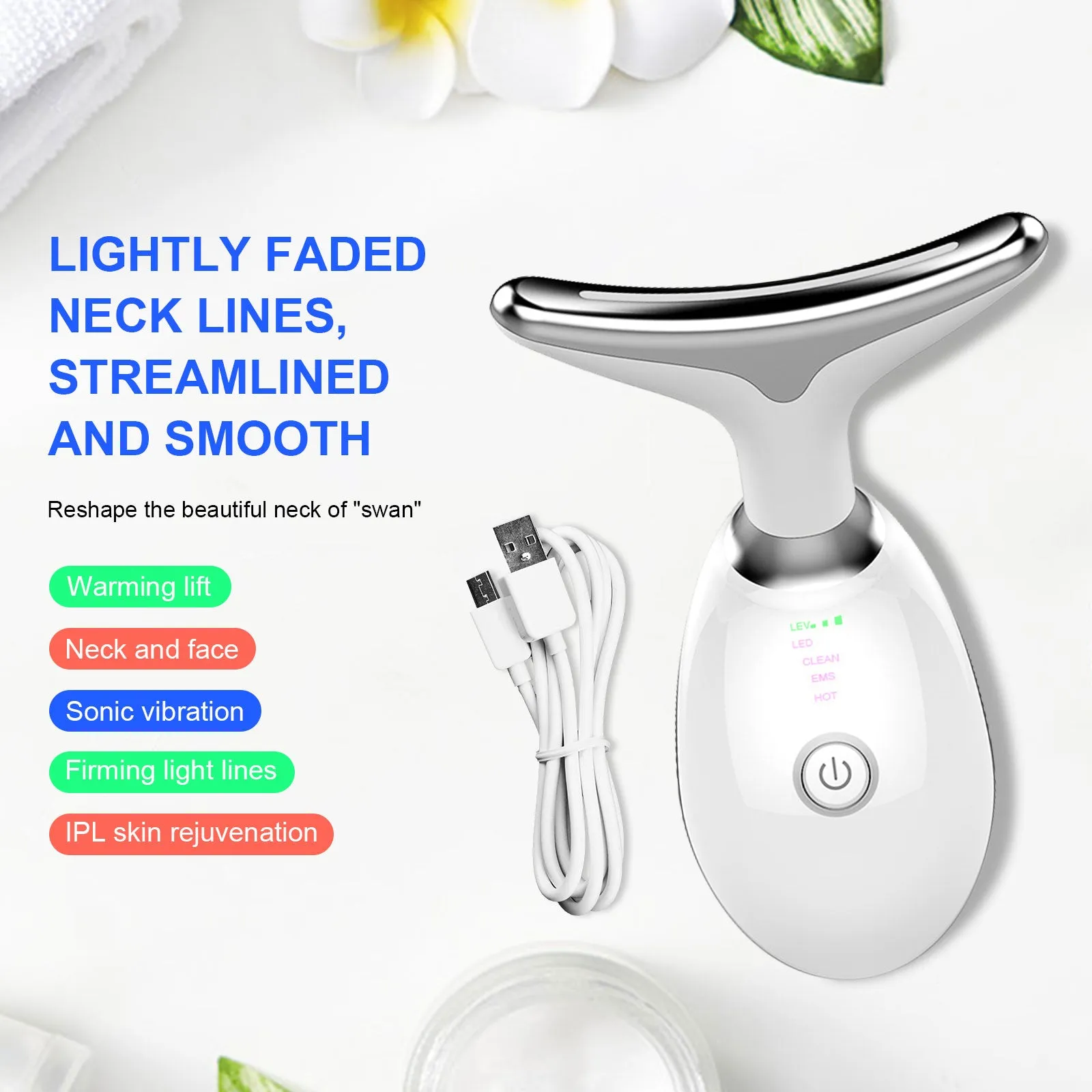 Anti Wrinkles Neck Face Massager, Beauty Massager for Face and Neck