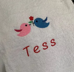 Birds - Baby Birds - Baby Bubble Blanket - Personalised