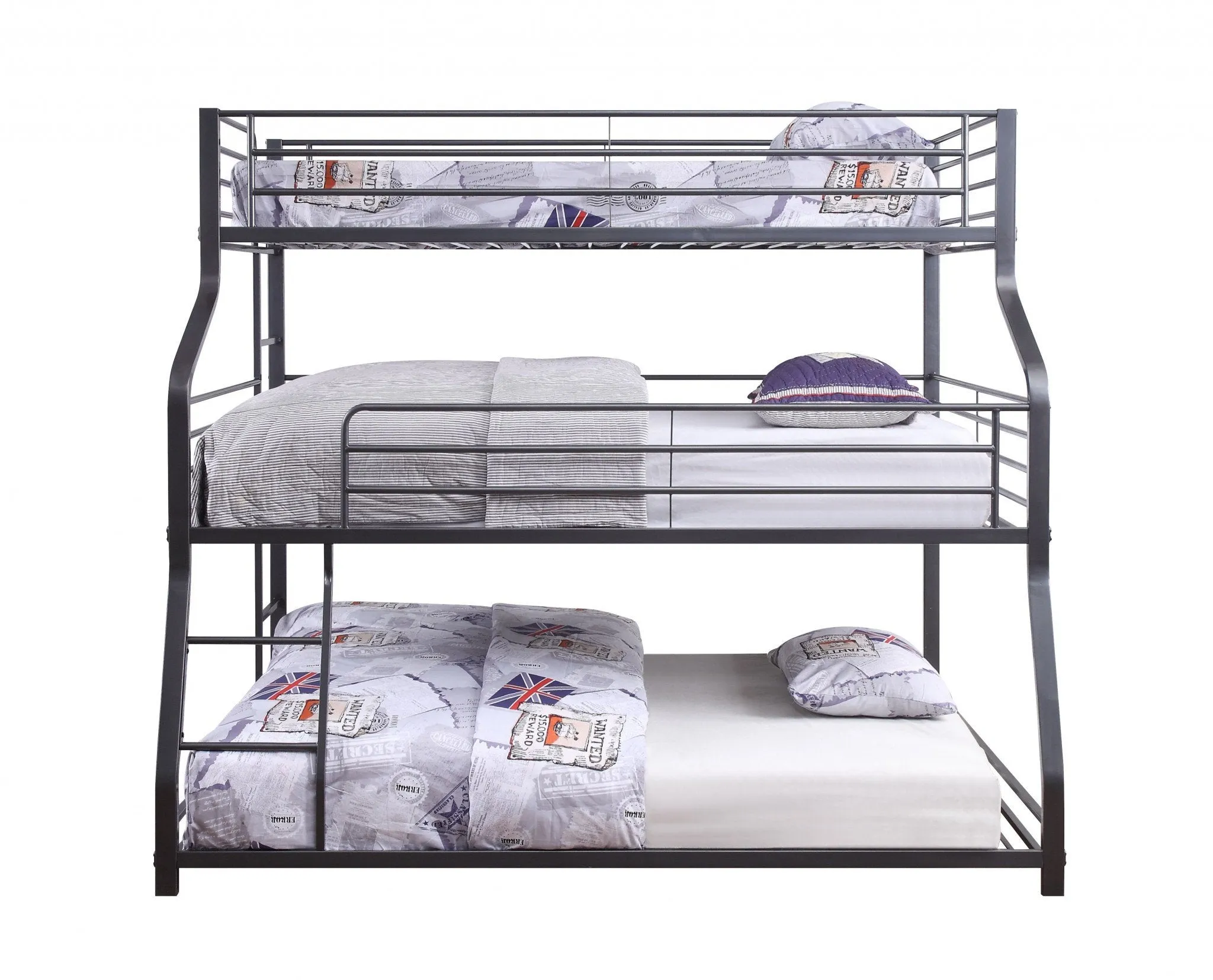 Caius Triple Metal Bunk Bed (Twin/Full/Queen)