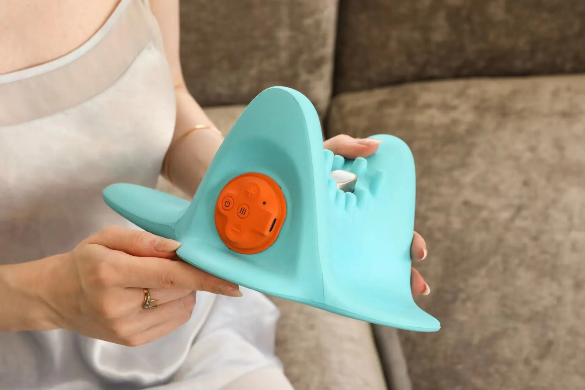 EMS Heat Vibrating Back & Neck Massage Pillow