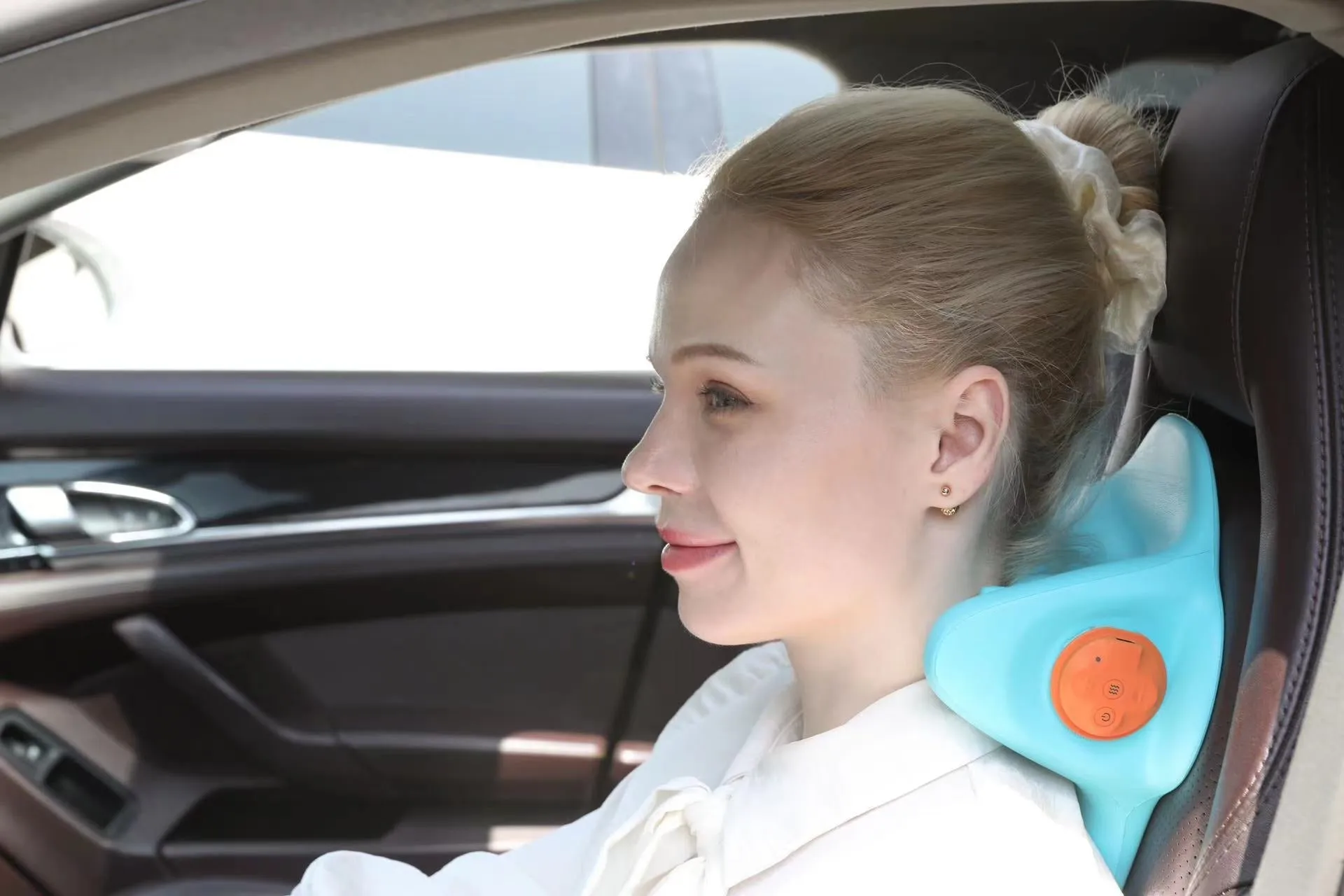 EMS Heat Vibrating Back & Neck Massage Pillow