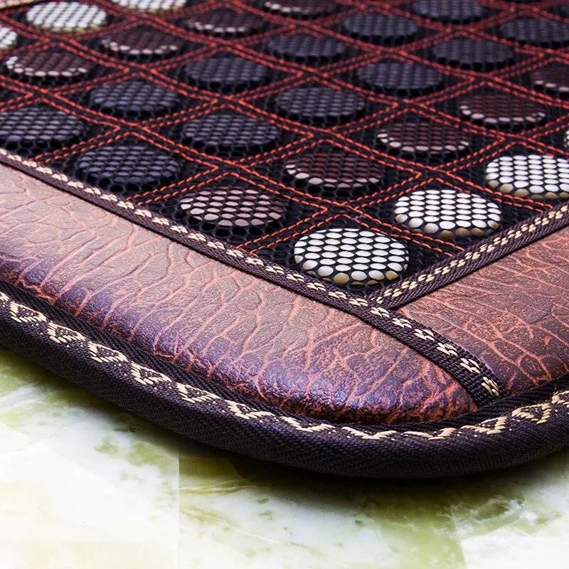 Far Infrared Heating Mat - Hot Stones Jade Tourmaline - Negative Ions - Mesh Mat - Adjustable Timer & Temperature - Heating Pad