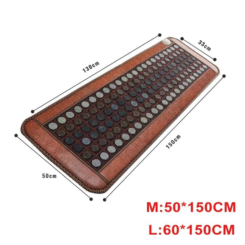 Far Infrared Heating Mat - Hot Stones Jade Tourmaline - Negative Ions - Mesh Mat - Adjustable Timer & Temperature - Heating Pad