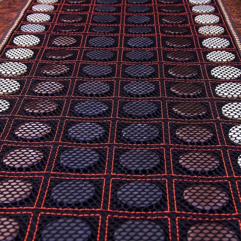 Far Infrared Heating Mat - Hot Stones Jade Tourmaline - Negative Ions - Mesh Mat - Adjustable Timer & Temperature - Heating Pad