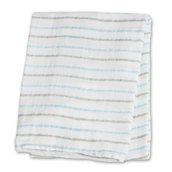 Lulujo Baby™ Blue Messy Stripe Muslin Cotton Swaddling Blanket by Mary Meyer