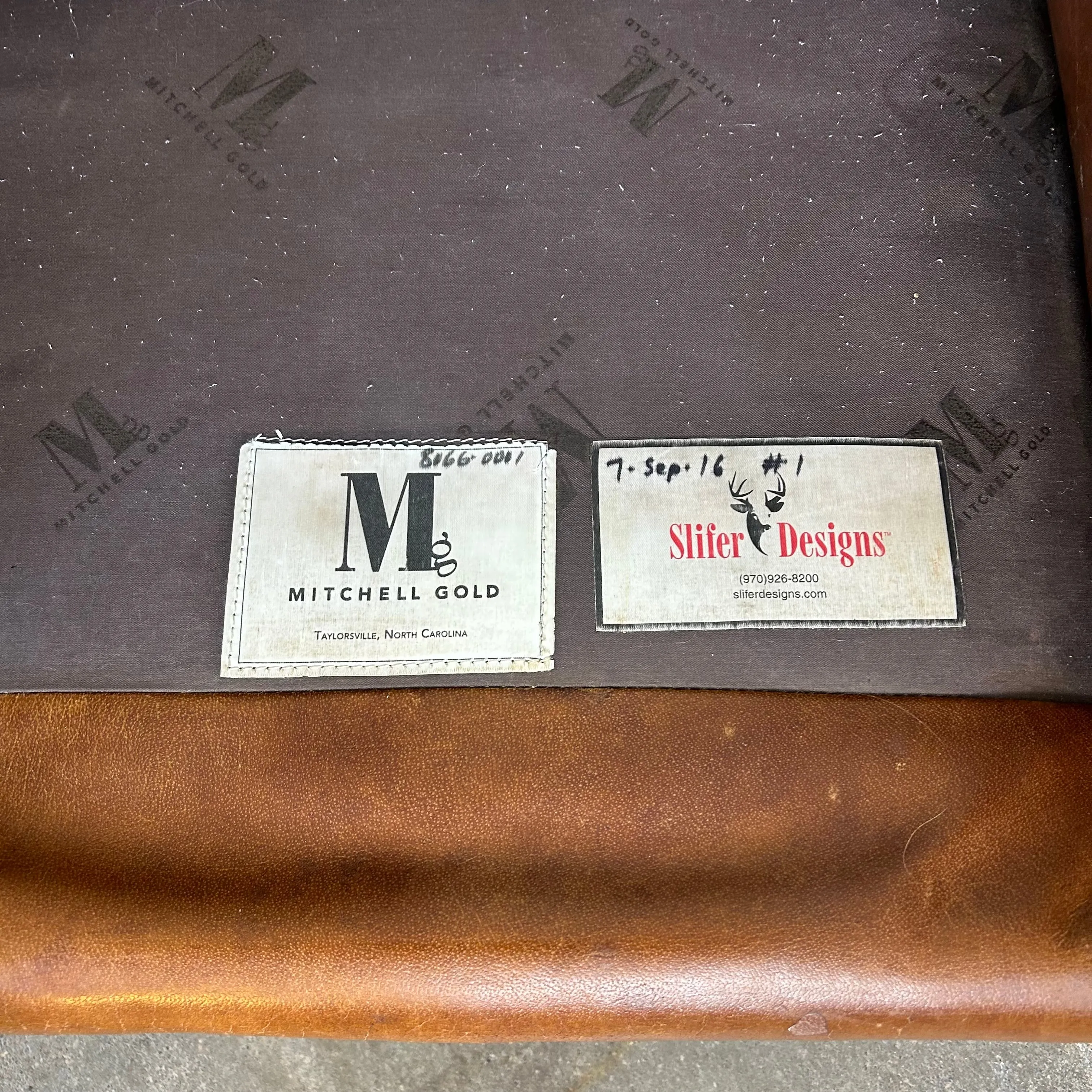 Mitchell Gold Leather Rolled Arm Chair