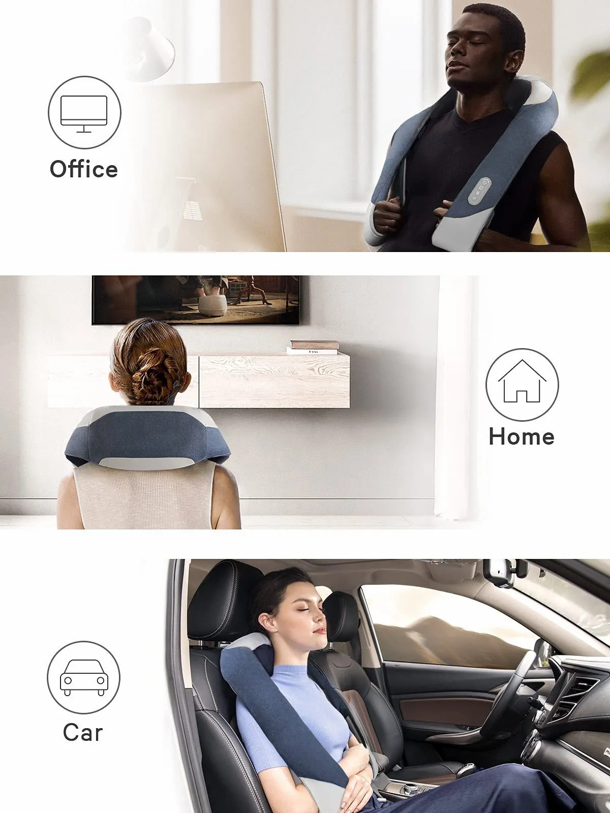 Naipo Cordless Rechargeable Back Massager Shiatsu Neck Shoulder Massager