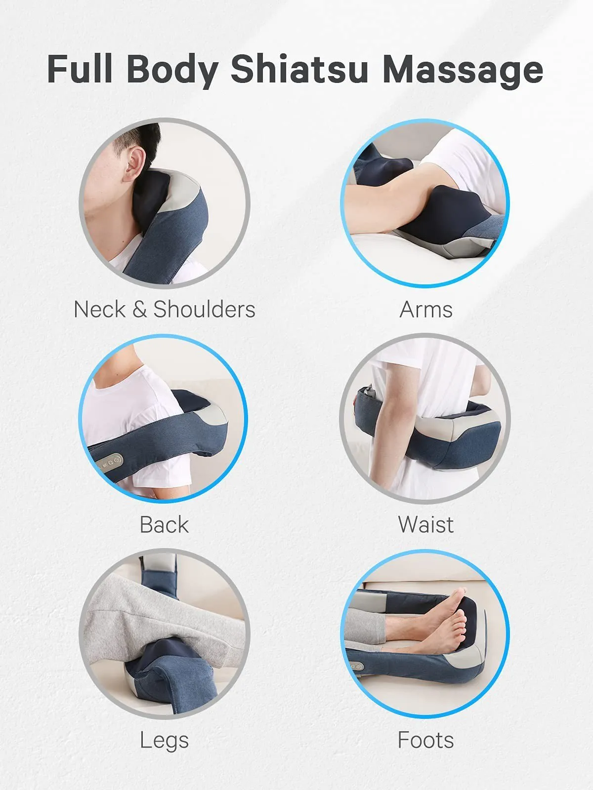 Naipo Cordless Rechargeable Back Massager Shiatsu Neck Shoulder Massager