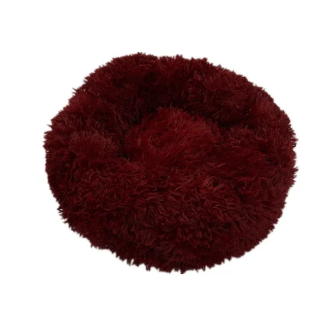 Pet Dog Round Long Plush Dog Beds for Large Dogs Pet Products Cushion Super Soft Fluffy Comfortable Cat Mat Supplies Accessories