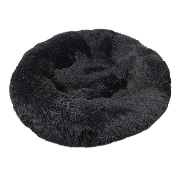 Pet Dog Round Long Plush Dog Beds for Large Dogs Pet Products Cushion Super Soft Fluffy Comfortable Cat Mat Supplies Accessories