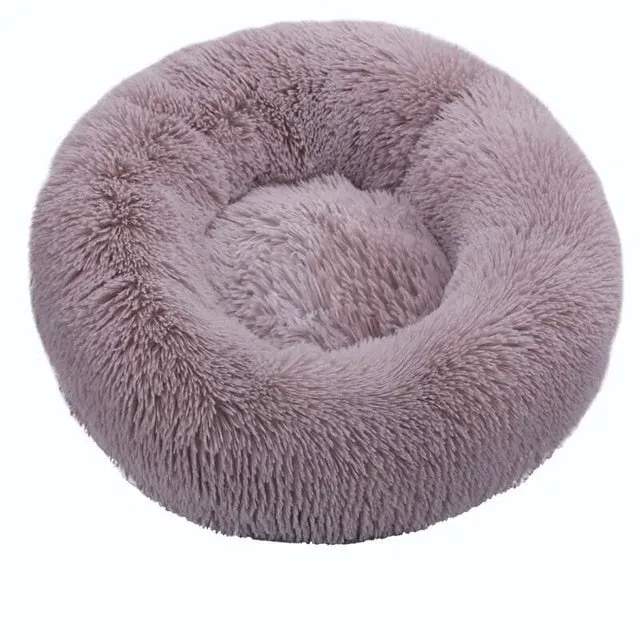 Pet Dog Round Long Plush Dog Beds for Large Dogs Pet Products Cushion Super Soft Fluffy Comfortable Cat Mat Supplies Accessories